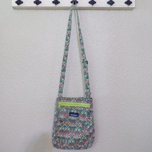 Kavu Crossbody Purse Green and Pink